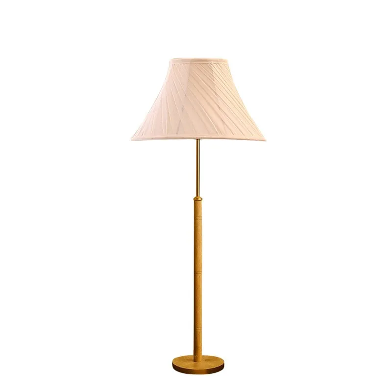 Olive Wood Wooden Floor Lamp - White media 5