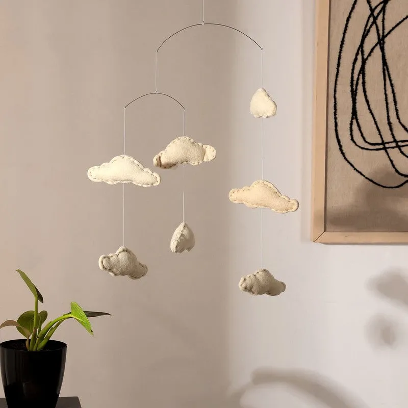 Fig Living Felt Ornaments - Hanging Mobile (Cloud) media 1