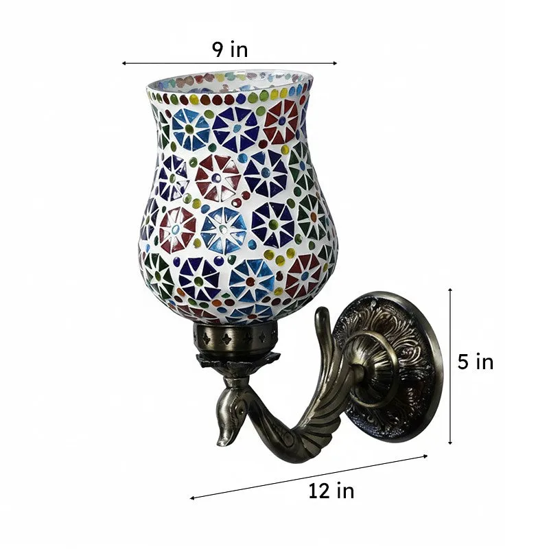 Zava Retro Mosaic Glass & Metal Wall Lamp media 6