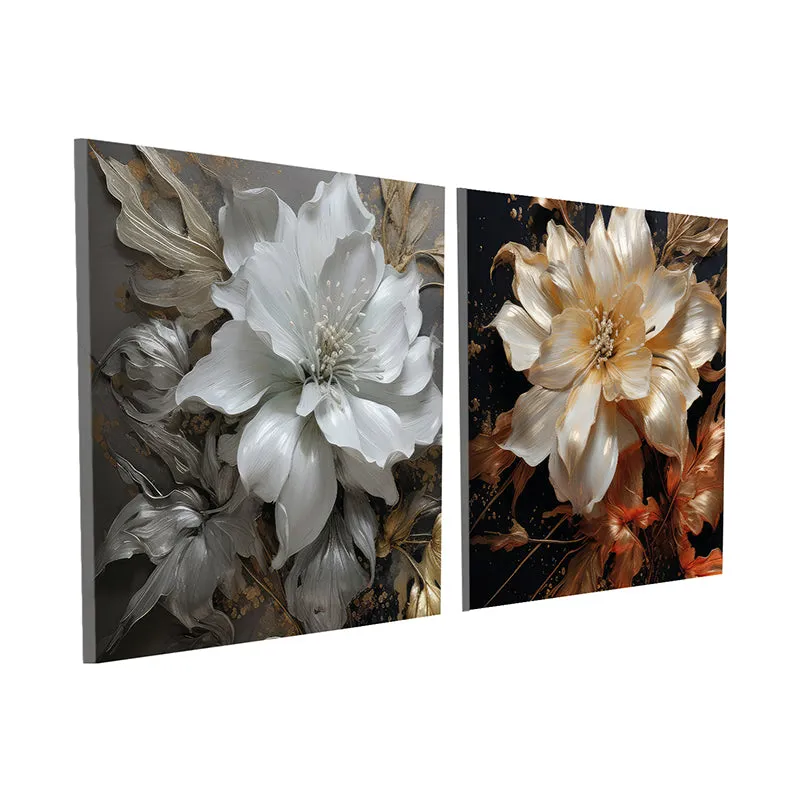 Luminous Flower Canvas Wall Art - Set Of Two media 4