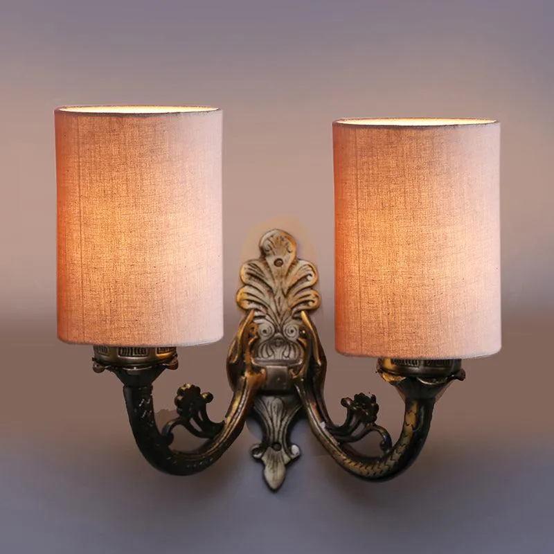 Vintage Duo Metal Wall Lamp - Beige media 1