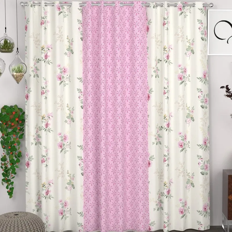 Floral Petal Radiance Curtains - Set of Three media 1