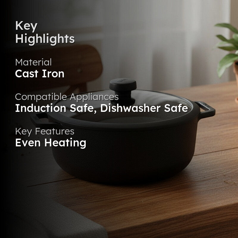Meyer Cast Iron Cooking Pot with Lid - 5200 mL media 2
