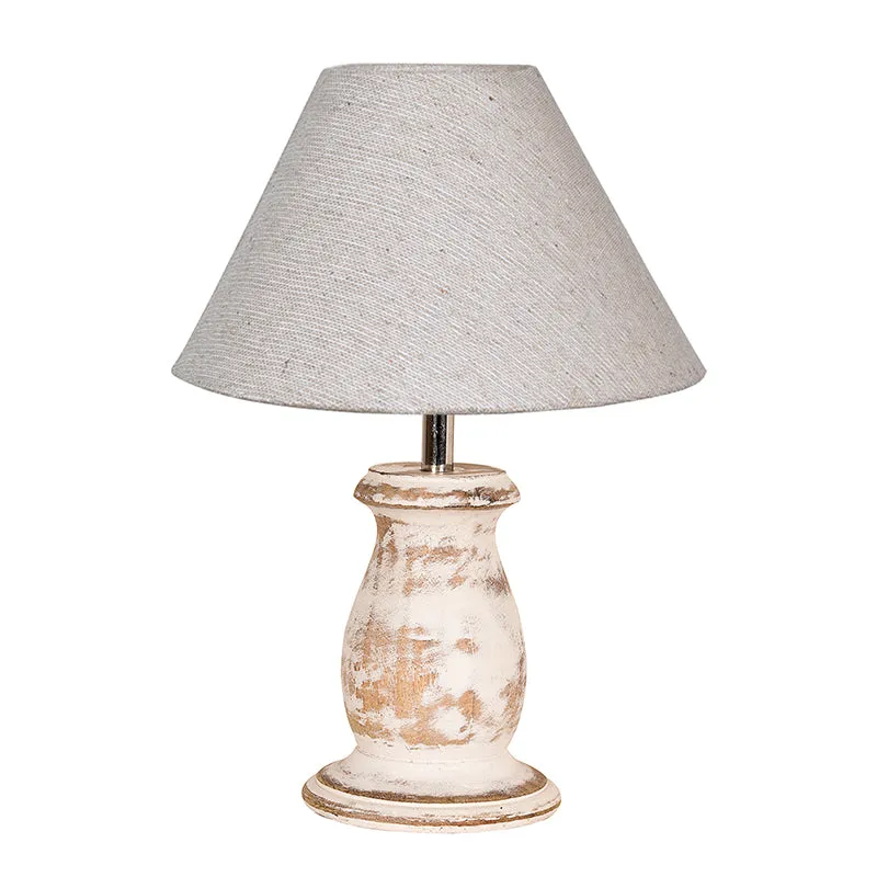 Elahim Rustic Wooden Table Lamp - Grey,White media 4