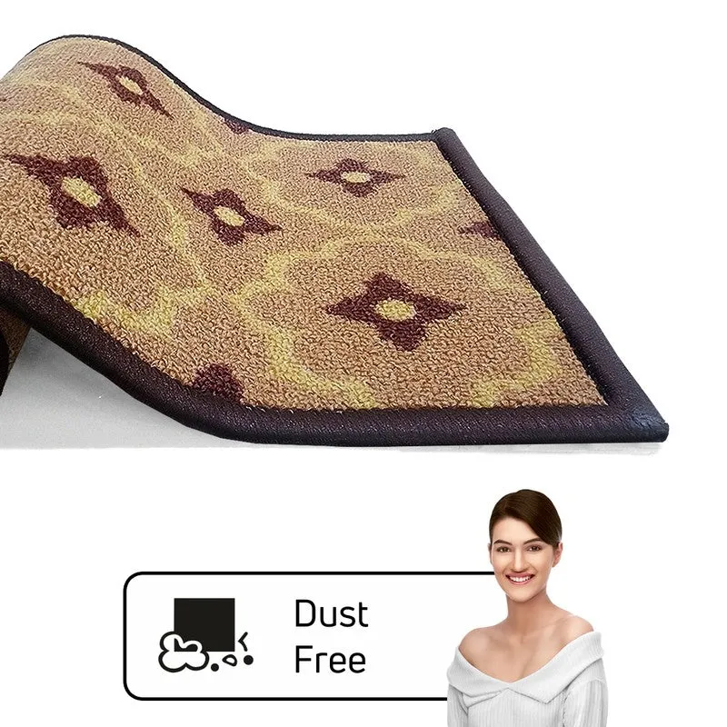 Eris Floral Nylon Door Mats - Brown,Beige media 5