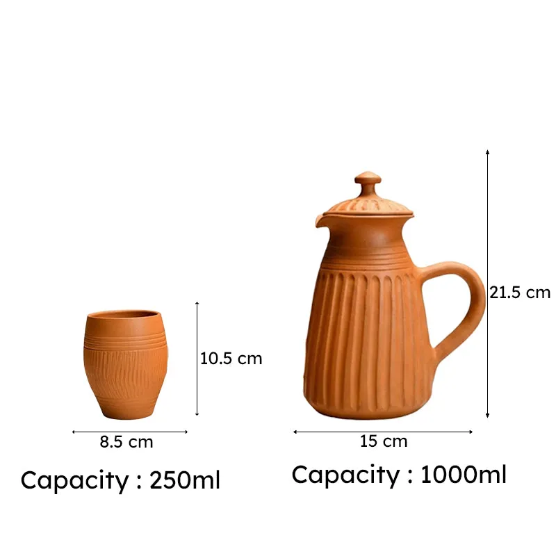 Victoria Terracotta Jug with Glasses - Three Piece Set - 11