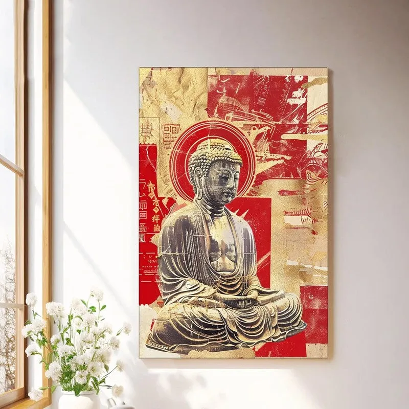Crimson Buddha Wall Art Without Frame media 2