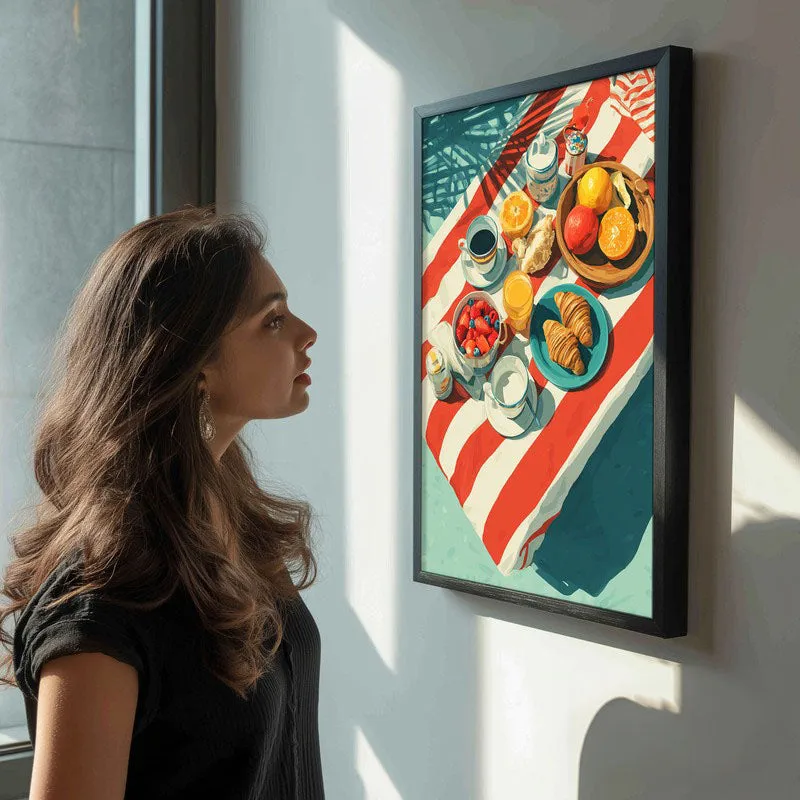 Brunch Bloom Canvas Wall Painting - Black Frame media 5