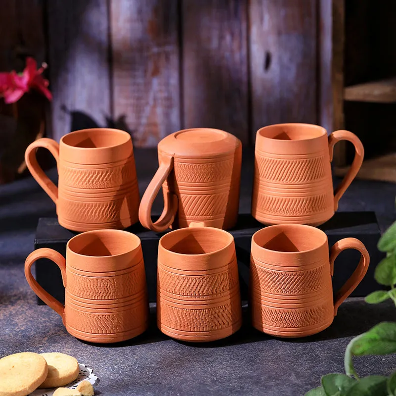 Niyati Terracotta Coffee Mug (250 mL Each) - Set of Six media 4