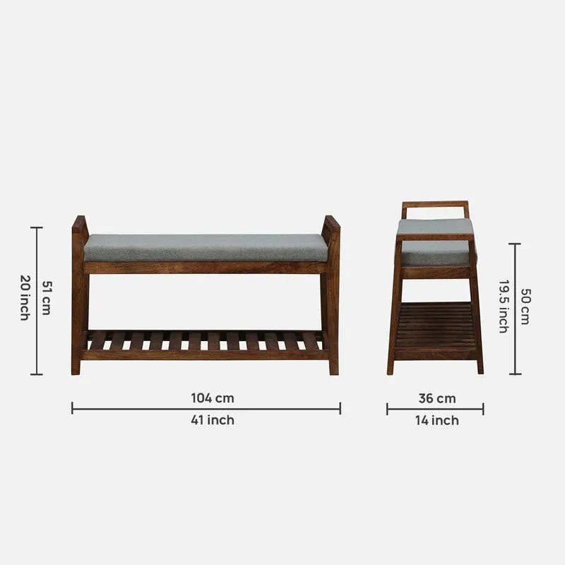 Drift Mango Wood Shoe Rack - Grey media 11