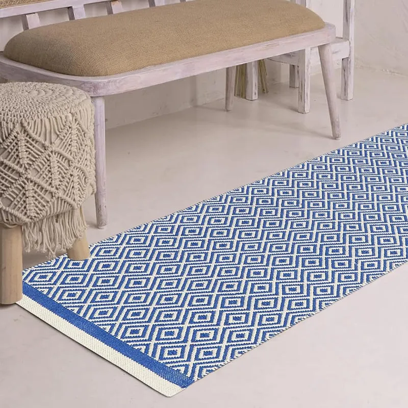 Earthica Cotton Runner Rug - Dark Blue media 4