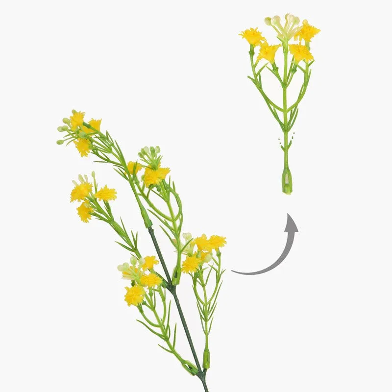 Aurevine Artificial Silk Faux Flowers With Pot (Yellow,1.16 feet) - Set Of Two media 4