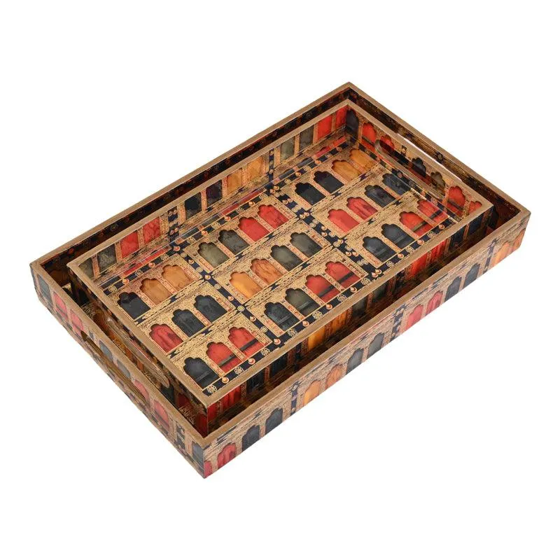 Rasdhara Wood Serving Tray (Large & Medium) - Set Of Two media 5