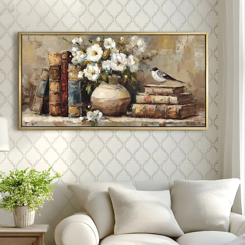 Rustic Table Canvas Wall Painting With Frame media 4