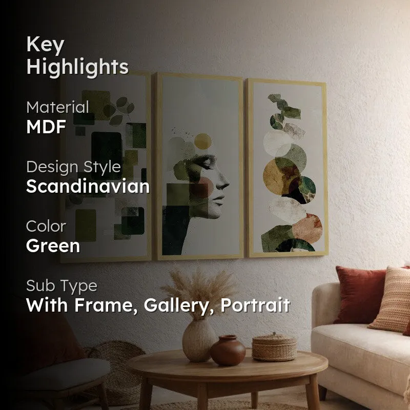 Modern Green Abstract Wall Art - Set Of Three media 2