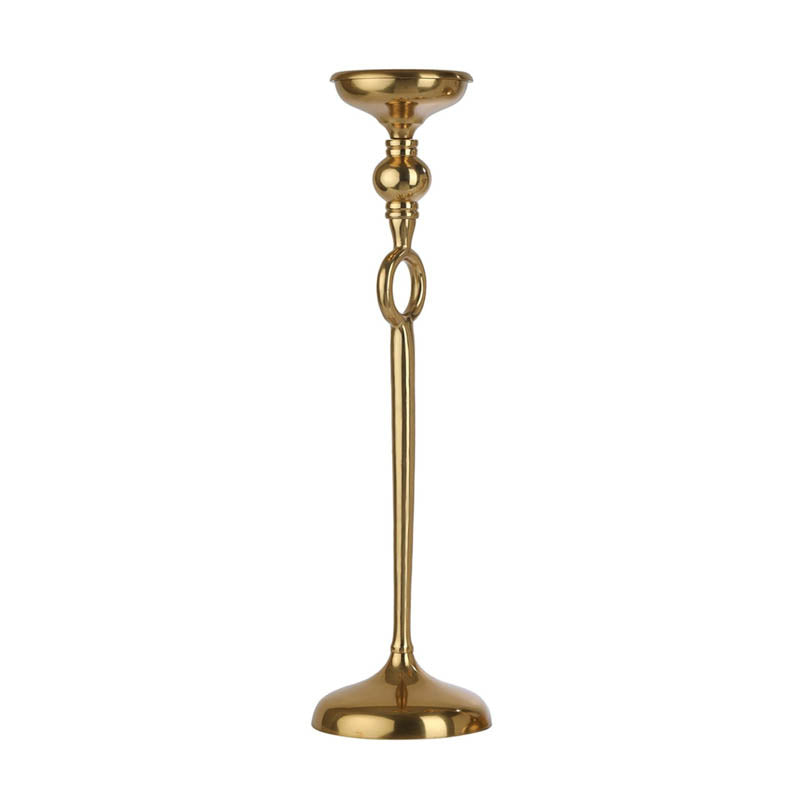 Luna Pillar Candle Holder (Gold) - Large media 3