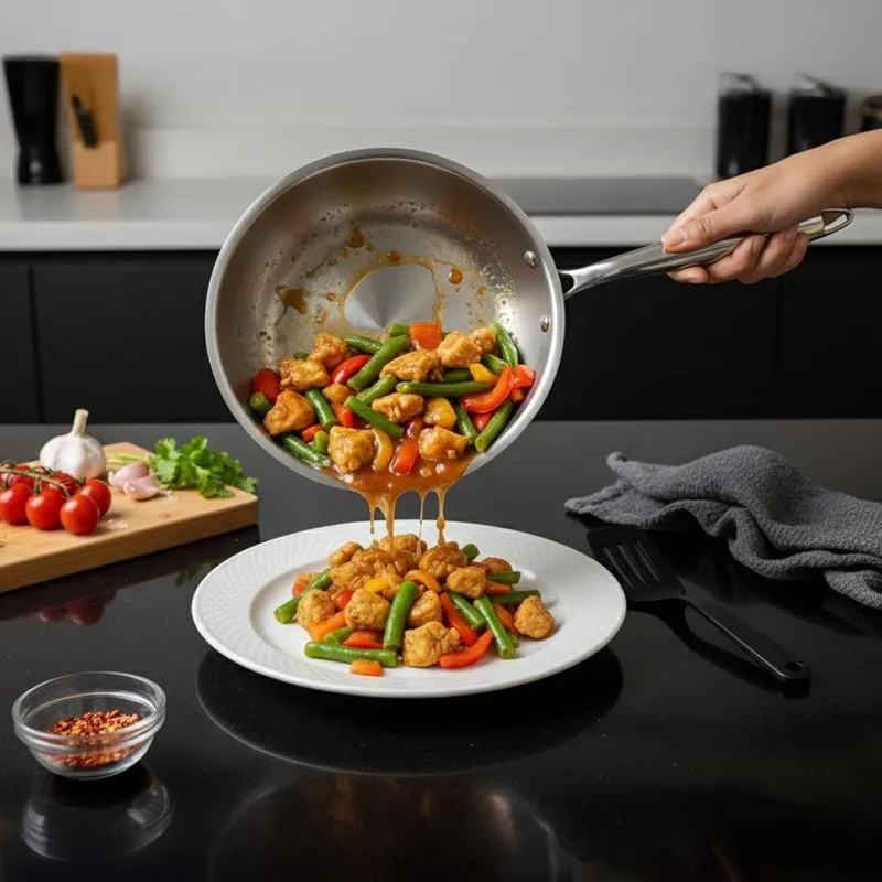 Solara Stainless Steel Frying Pan with Handle (1700 ML) - 22 CM media 4