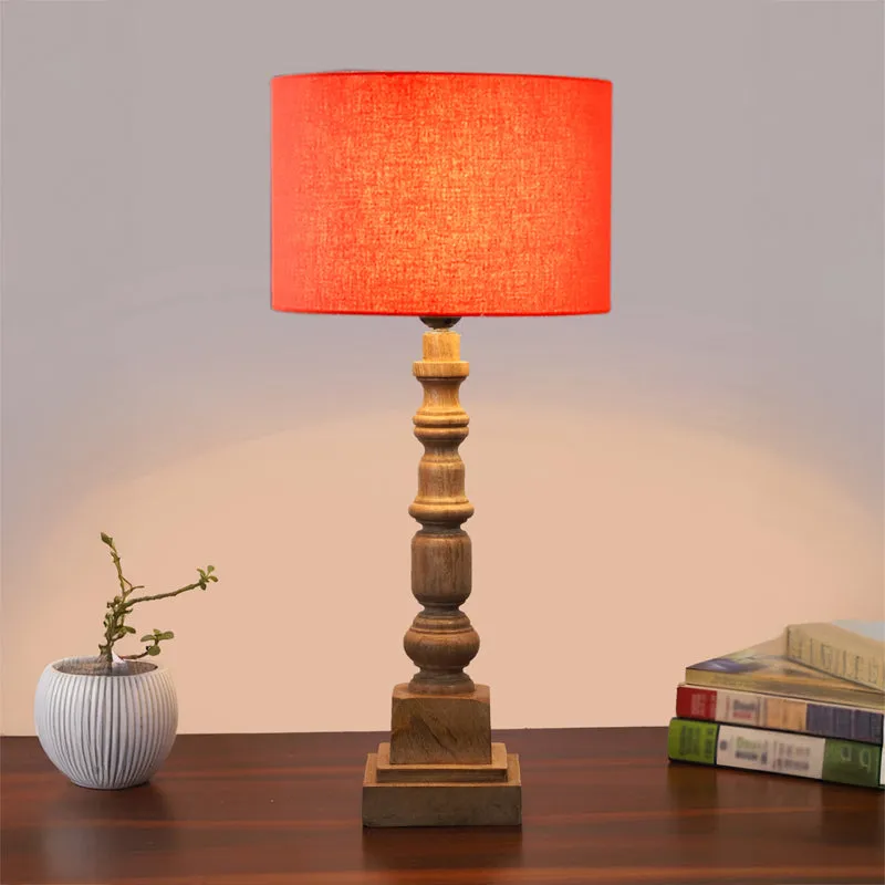 Cotin I Arbor Wooden Table Lamp - Orange,Brown media 2