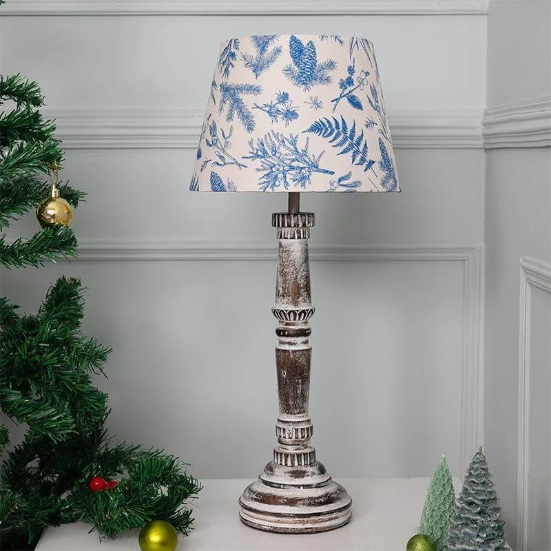 Floral Tinsel Blythe Fabric Table Lamp - White media 3