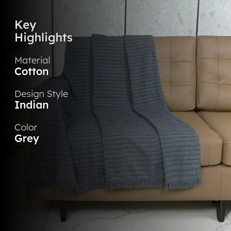 LuxeLayer Cotton Throw - Blue media 2
