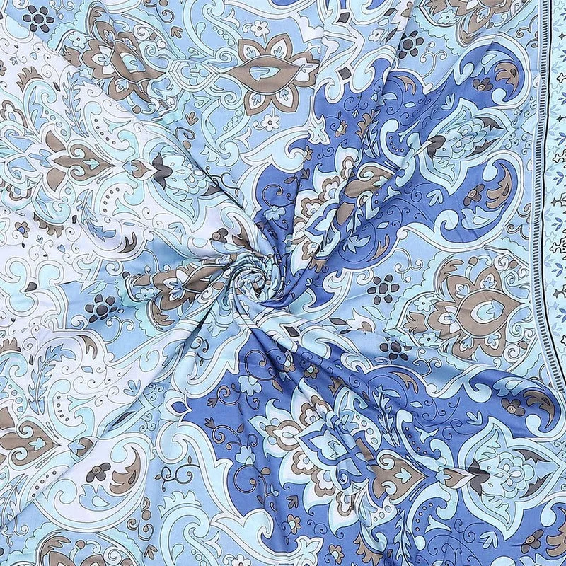 Monte Carlo Prismpath Ethnic Print Polyester Duvet Covers (Blue) - 210 GSM media 6