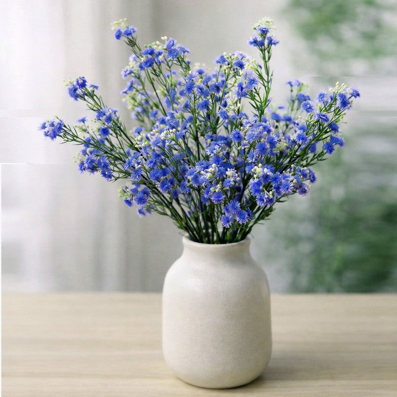 Aurevine Artificial Silk Faux Flowers (Blue,1.16 feet) - Set Of Two