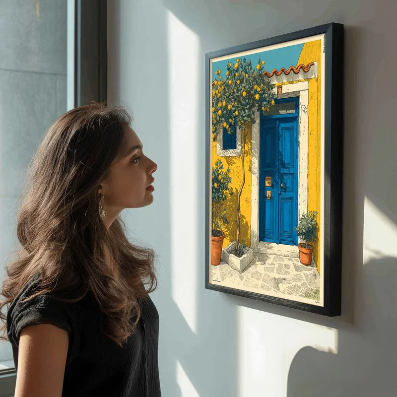Garden House Canvas Wall Painting - Black Frame media 5