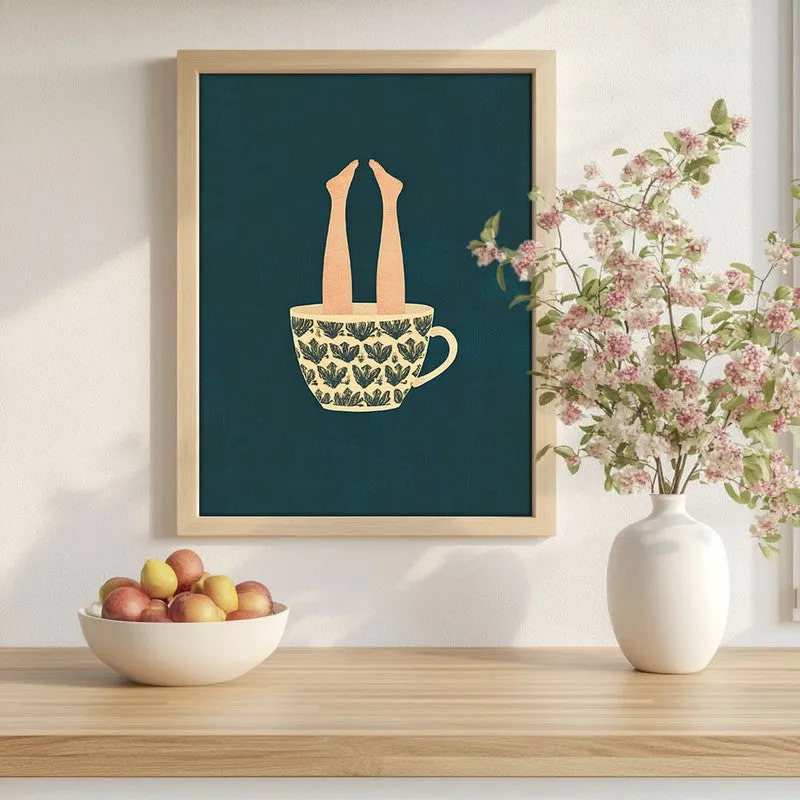 Sip & Drown Archival Canvas Wall Art - Brown media 1