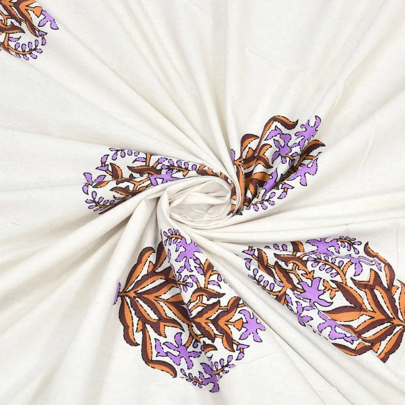 Rangen Cotton Bedsheet (White,Brown) - 240 TC media 5