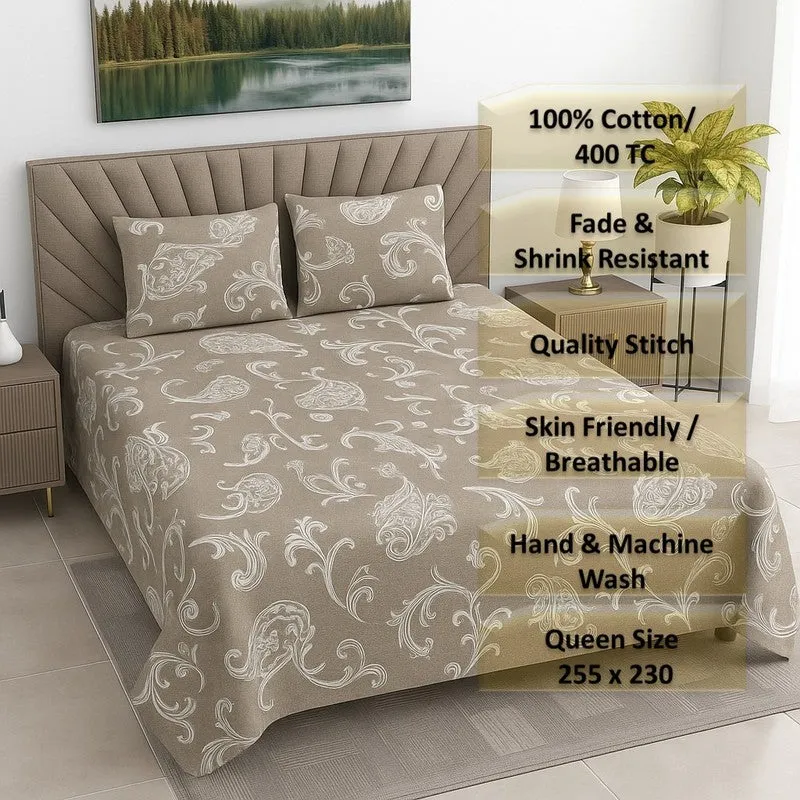 Aangan Kala Cotton Bedsheets (Beige) - 400 TC media 8