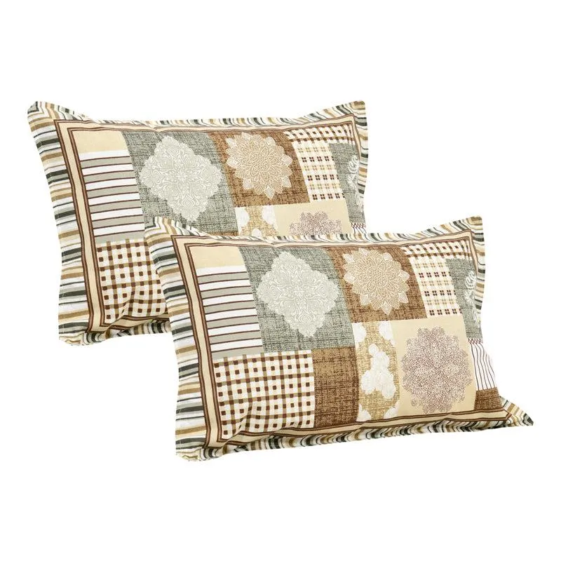Aankhen Ethnic Cotton Bedsheet (Brown,White) - 160 TC media 6