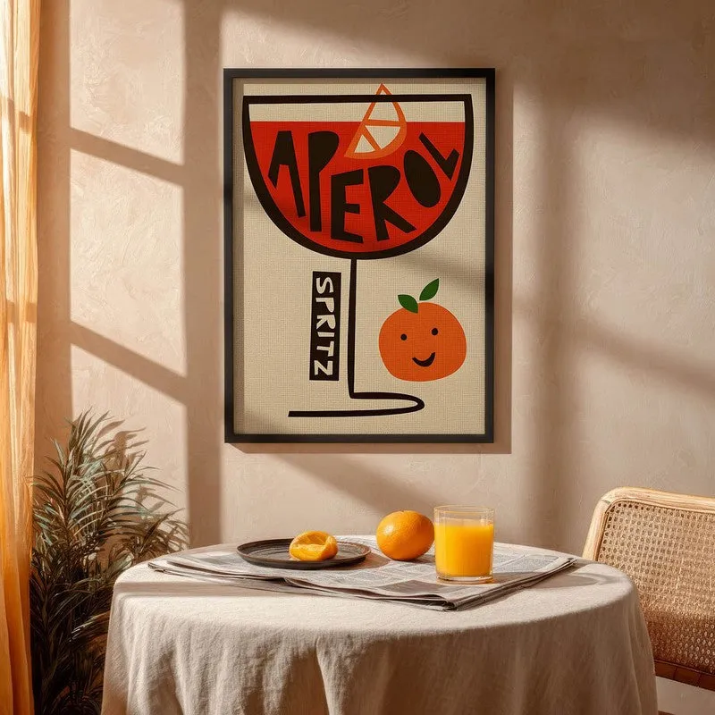 Oramge Aperol Archival Canvas Wall Art - Black media 4