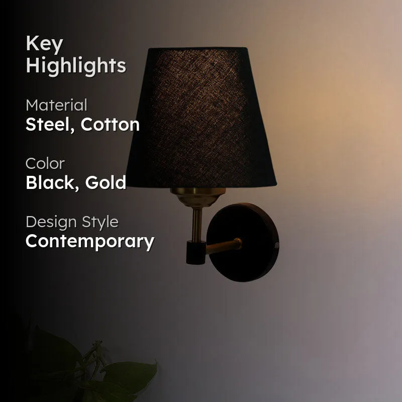 Aquilon Steel & Cotton Wall Lamp - Black media 2