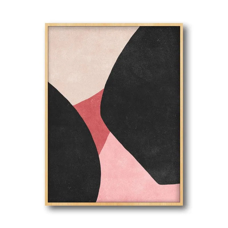 Magenta Midnight Framed Canvas Archival Canvas Wall Painting - Natural Brown Frame media 4