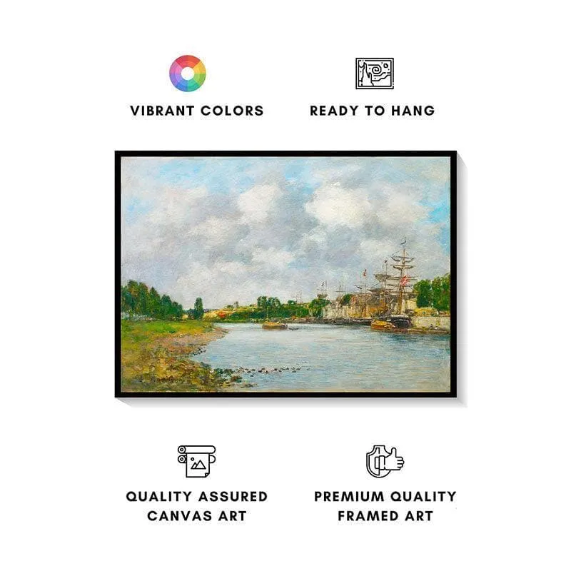View Of The Port Canvas Wall Painting - Black Frame media 4