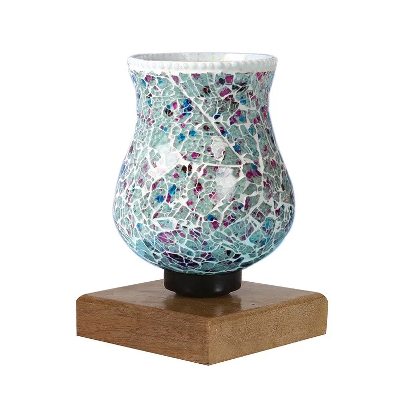 Auraora Mosaic Glass Table Lamp With Wooden Base - Multicolor media 6