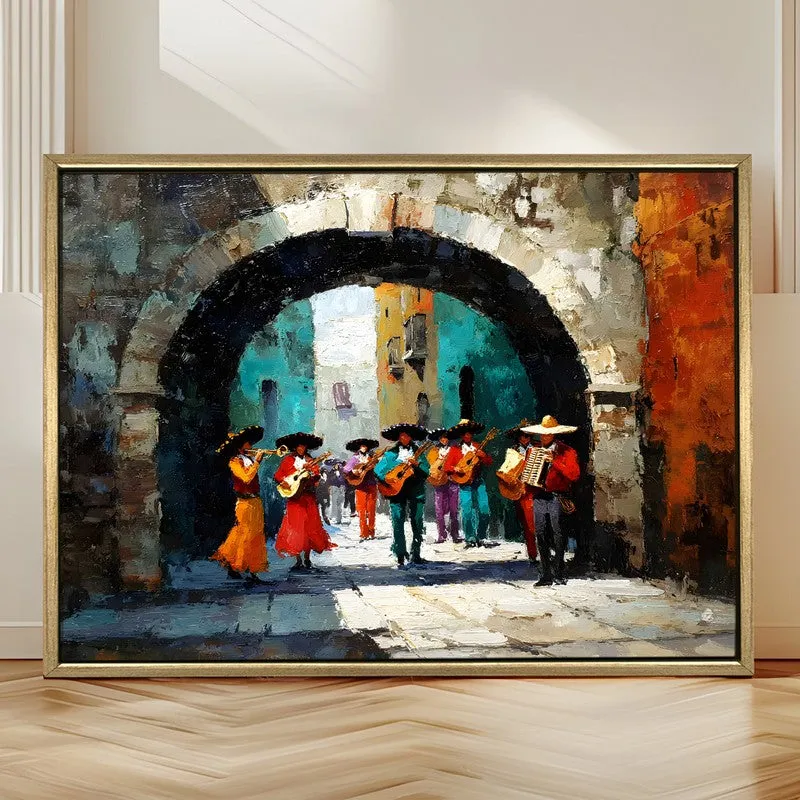 Guitar Parade Canvas Wall Painting With Frame media 4