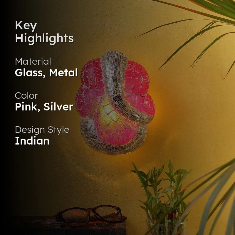 Vighnaharta Glow Glass Wall Lamp - Pink media 2