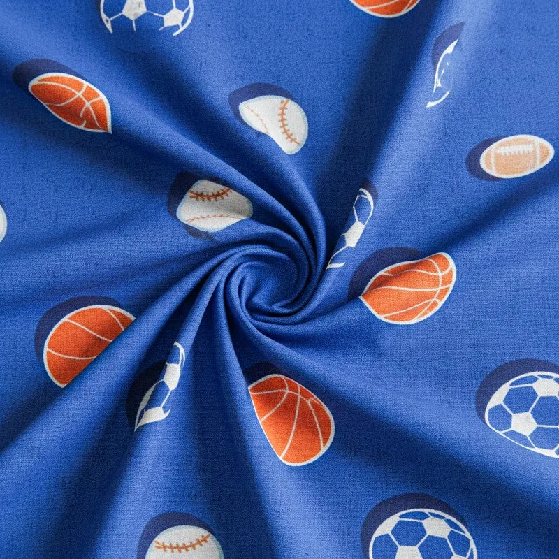 Baseball Dreams Kids Neon Print Cotton Bedsheet (Blue) - 144 TC media 5