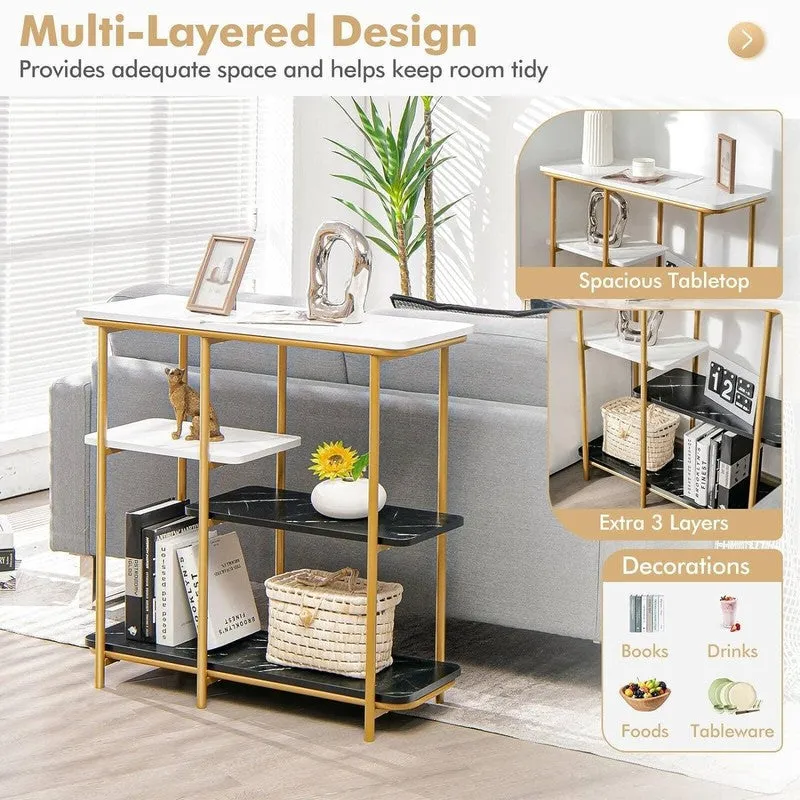 Surface Colored Metal Console Table with Marble Base - Medium media 6