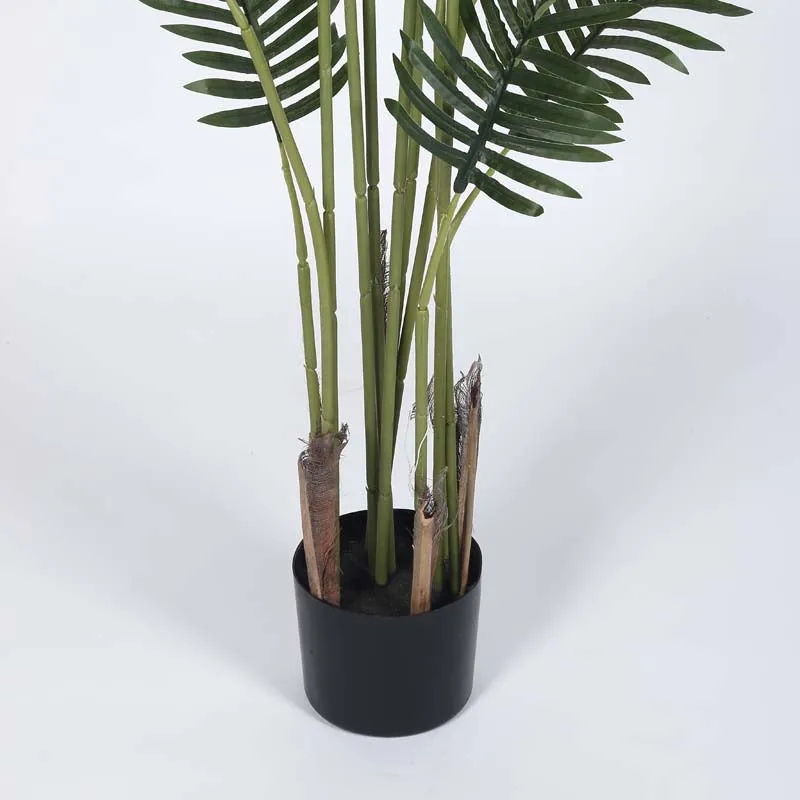 Faux Lush Areca Plam Plant With Black Plastic Pot -5 Feet media 5