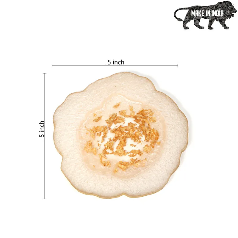 Gold Fleck Resin Coaster (Off White) - Set Of Two media 7