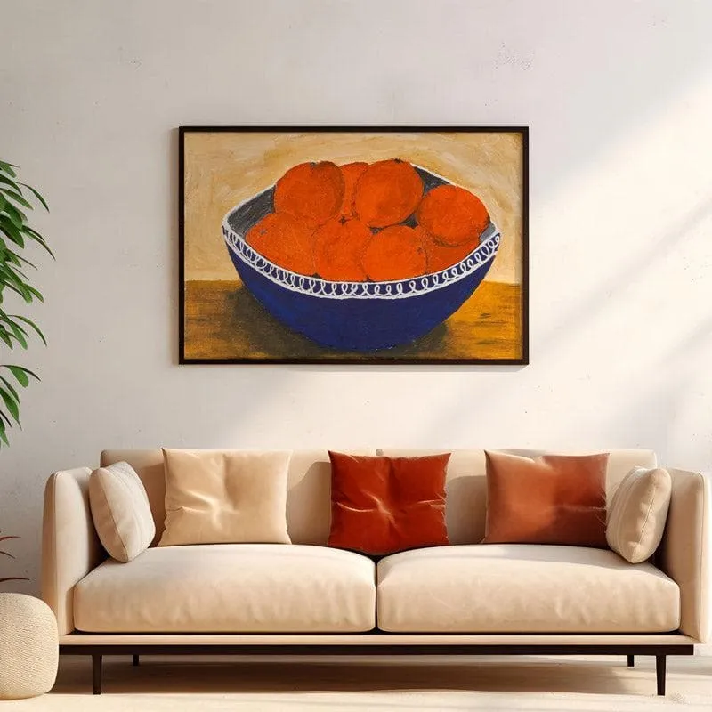 Very Orange Canvas Wall Painting - Black Frame media 4