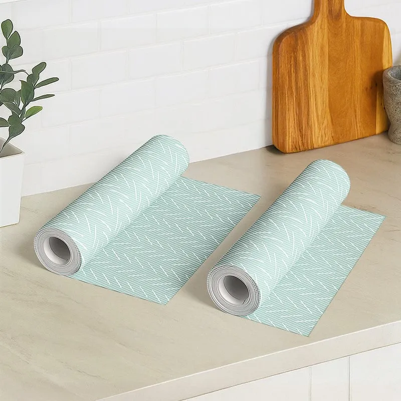 Fanta Kitchen Plastic Shelf Liner Mat (Green) - Set Of Two media 1