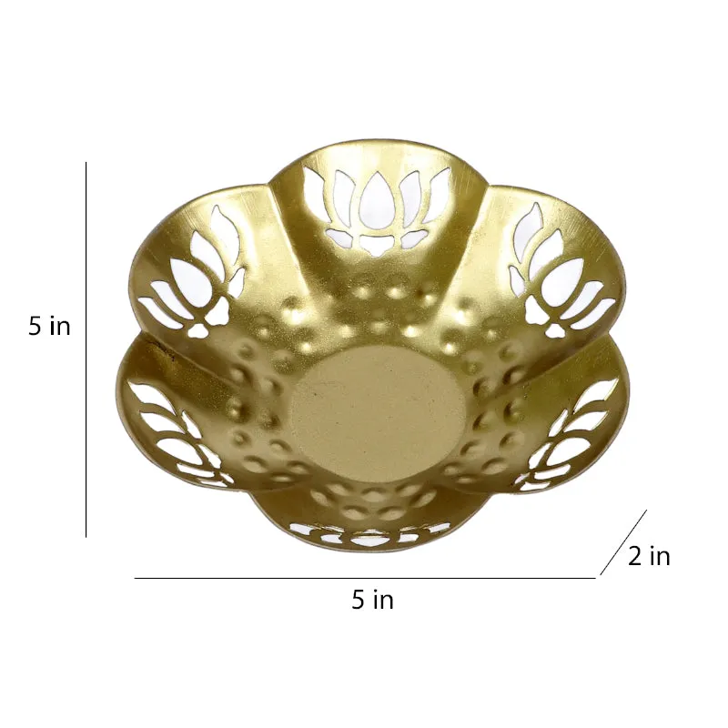 Gold Lotus Tealight Candle Holder - Set Of Three media 5