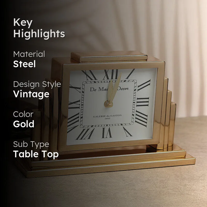 Glim Analog Table Clock - Gold media 2