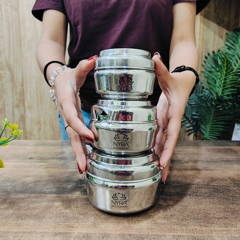 Simmer Silver Stainless Steel Containers - Set of Three media 8