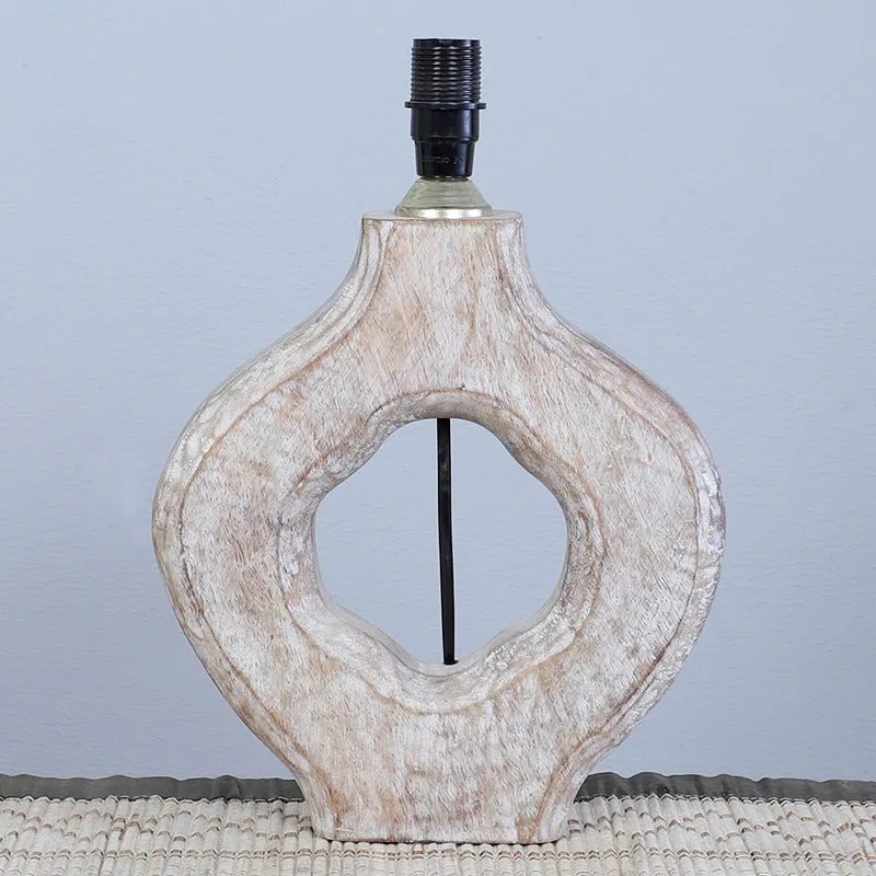 Kaizen Kian Printed Mango Wood Table Lamp - Green,Beige,White media 4