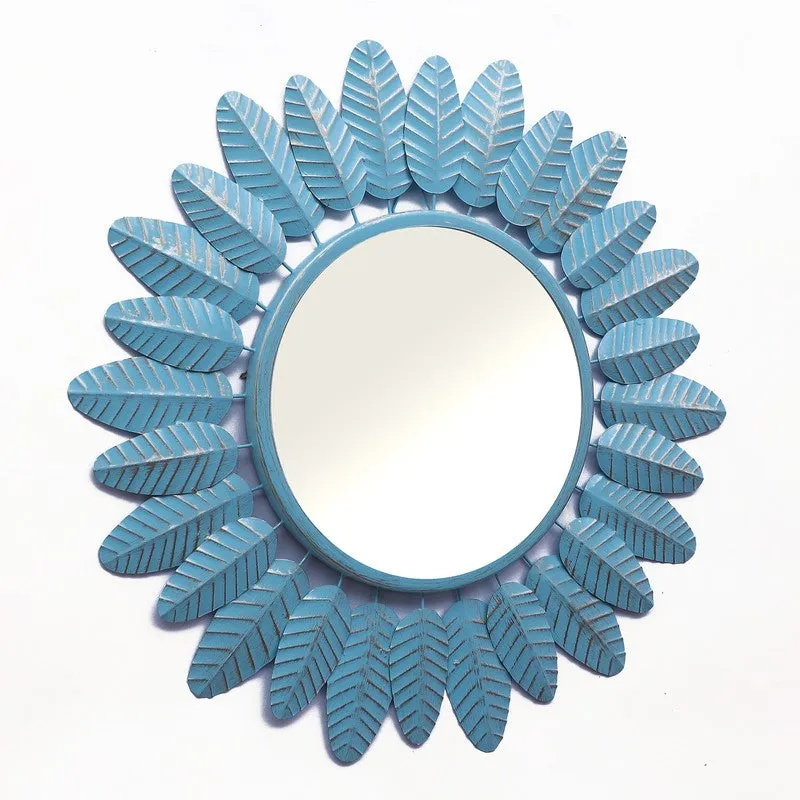 Celeste Floral Halo Wall Mirror (Blue) media 4