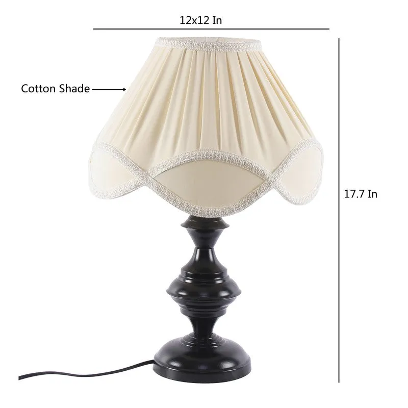 Flamelle Cotton Table Lamp With Iron Base - Ivory media 8